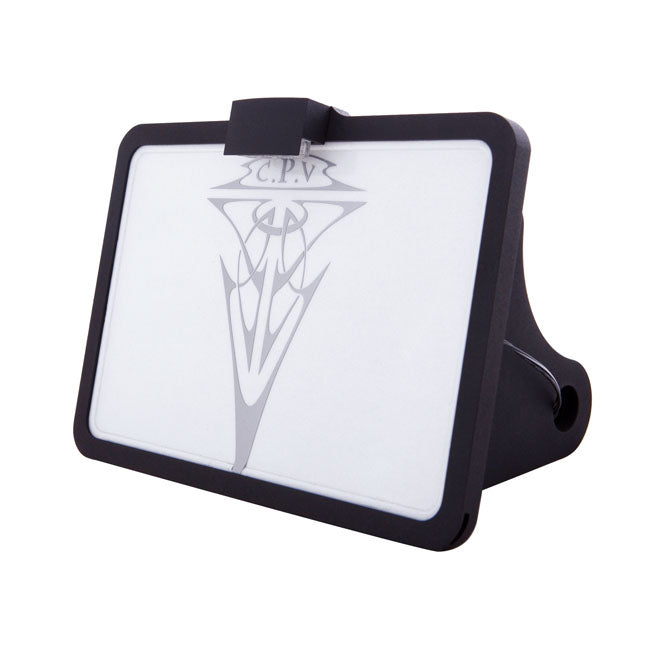 CPV, ''slide-in'' license plate bracket. Side mount, black — 84-07 Softail (NU)