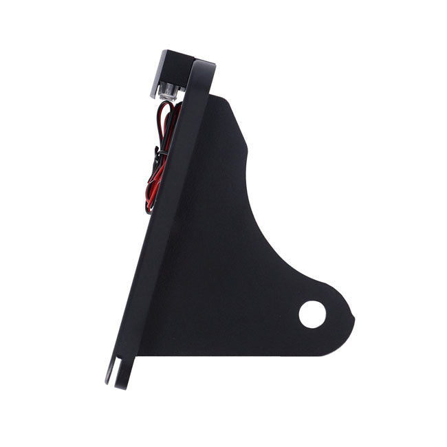 CPV, ''slide-in'' license plate bracket. Side mount, black — 91-17 Dyna (NU)