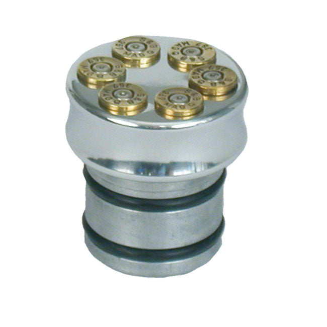 CVP, oil tank fill plug, no dipstick. Bullet. Polished