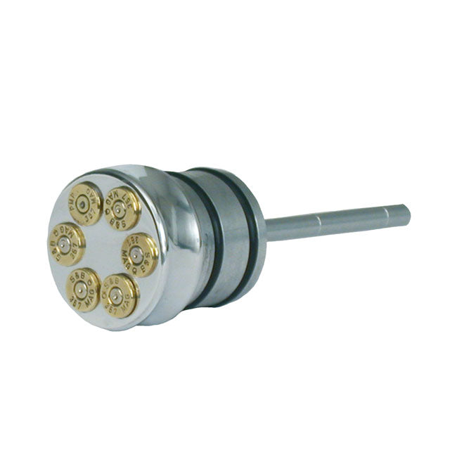 CVP, oil tank fill plug, with dipstick. Bullet. Polished — 84-99 Softail (NU)