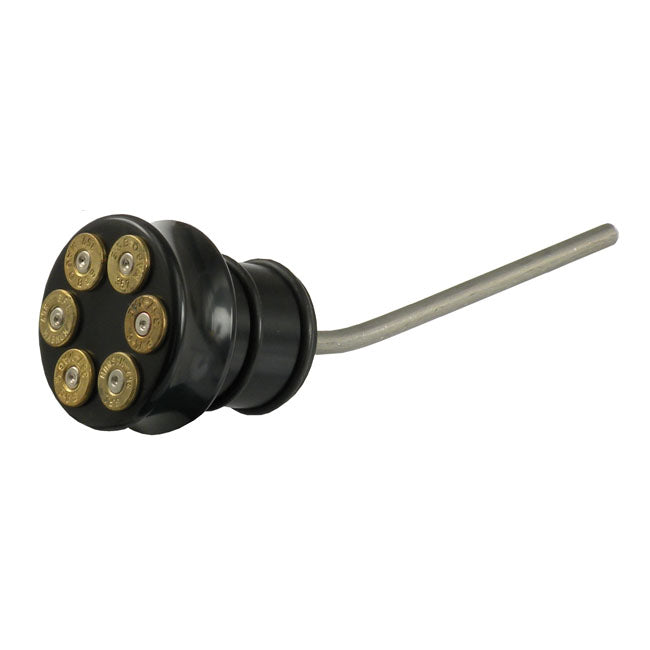 CVP, oil tank fill plug, with dipstick. Bullet. Black — 84-99 Softail (NU)