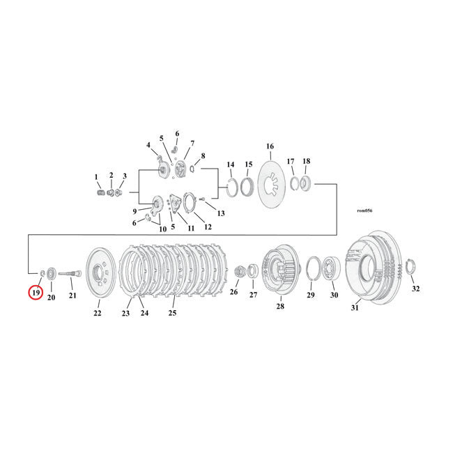 Retaining ring, clutch adjusting screw
