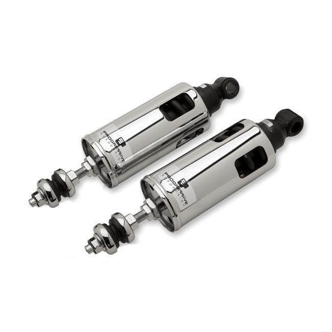 PS, 422 series shocks. STD to -2". Heavy Duty. Chrome — 00-17 Softail (Excl. FLSTN/I) (NU)