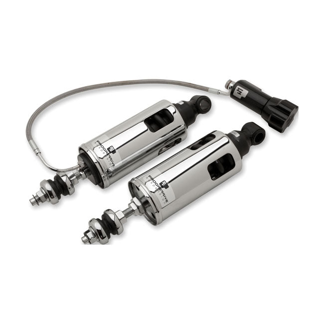 PS, 422 series shocks. STD to -2". Heavy Duty. RAP. Chrome — 00-17 Softail (Excl. FLSTN/I) (NU)