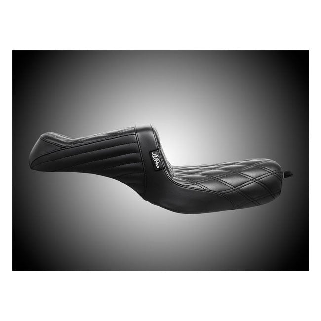 LePera, TailWhip 2-up seat. Double diamond, black — 04-22 XL Sportster (Excl. 07-09 XL Sportster) (NU)
