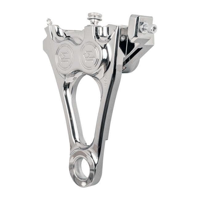 PM, 4-piston one-piece caliper/bracket, rear. Chrome — 18-25 Softail