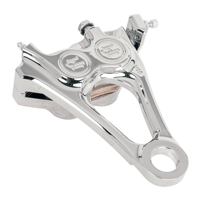 PM, 4-piston one-piece caliper/bracket, rear. Chrome — 18-25 Softail