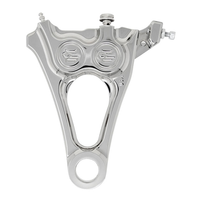 PM, 4-piston one-piece caliper/bracket, rear. Chrome — 18-25 Softail