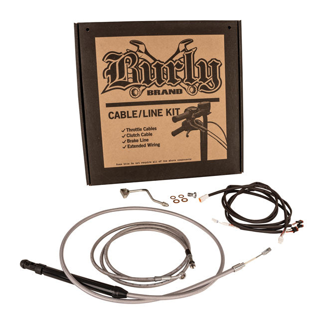 Burly, Apehanger Cable/Line Kit 18". Stainless Steel