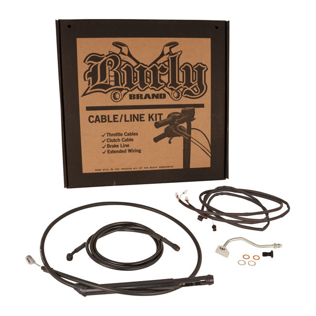 Burly, cable/line kit. For 13" Bagger bars. Black