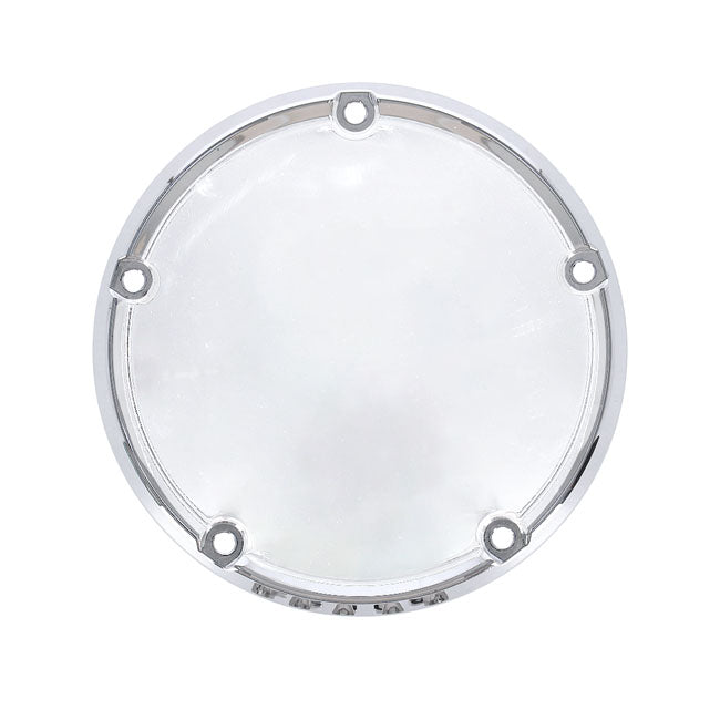 Derby cover, smooth domed. Chrome — 19-25 Softail; 2018 Softail FLSB Sport Glide; Other 2018 Softails custom equipped with a narrow profile outer primary cover