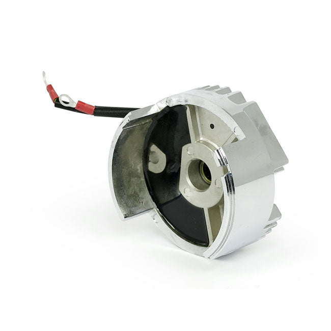 Solid-state 12-v voltage finned regulator. Chrome