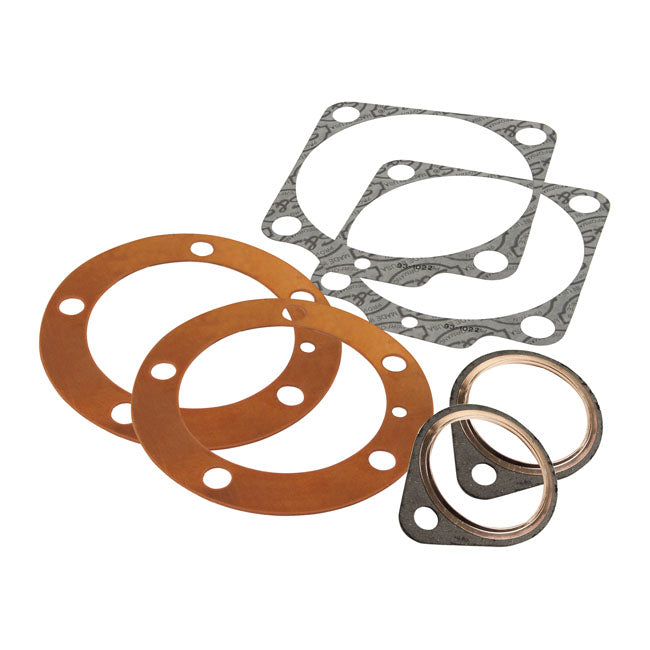 S&S, cylinder head/base & exhaust gasket kit. 3-5/8" — 66-84 Shovelhead with 3-5/8" big bore cylinders (NU)
