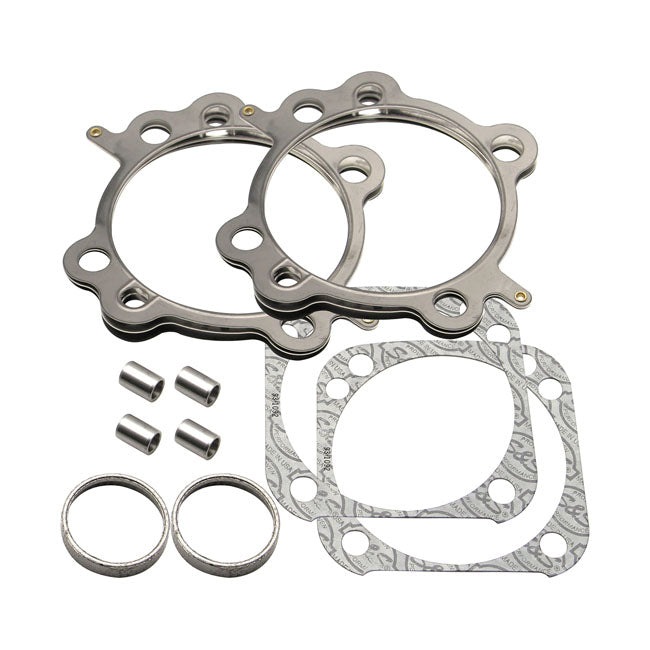 S&S, cylinder head/base & exhaust gasket kit. 4-1/8" bore — 99-17 Twin Cam with 4-1/8" bore cylinders (NU)