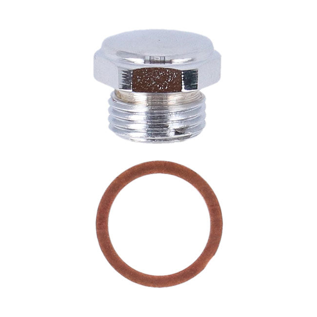 Paughco, Timing/drain plug. OEM style allen. Chrome
