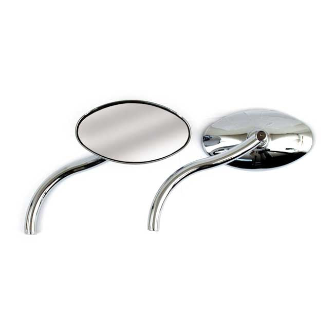Oval mirror set, with styled stem