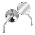 3-3/8" round custom mirror, left, 10mm. Chrome