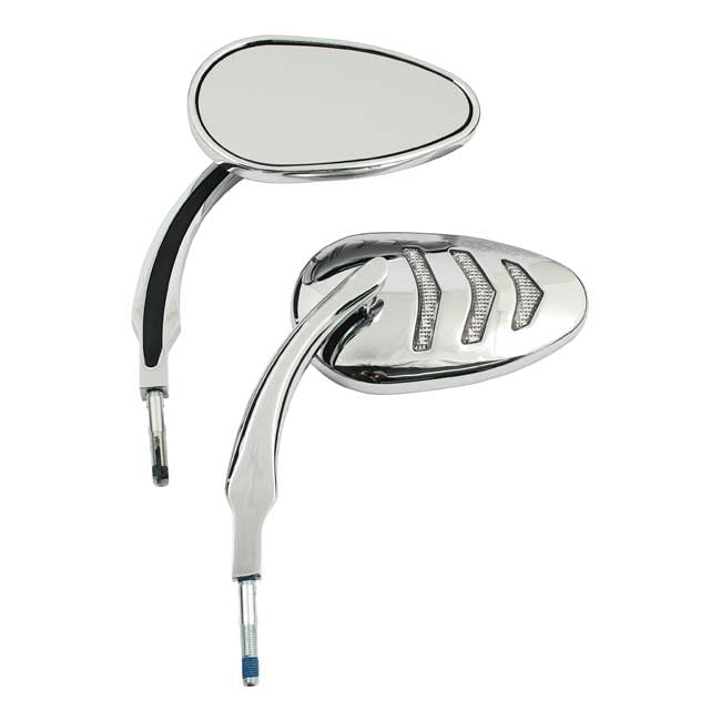 LED billet turn signal mirror set. Chrome
