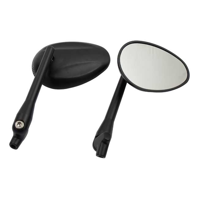 Oval, rotatable stem mirror set