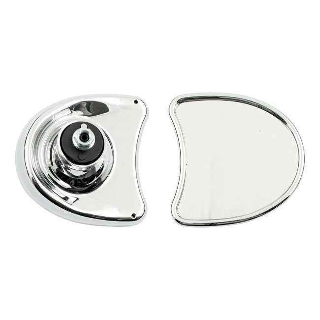 Touring fairing mount mirror kit. Single vision, chrome — 96-13 Electra Glides; 06-13 FLHX; 09-13 Trikes. Batwing fairing models (NU)
