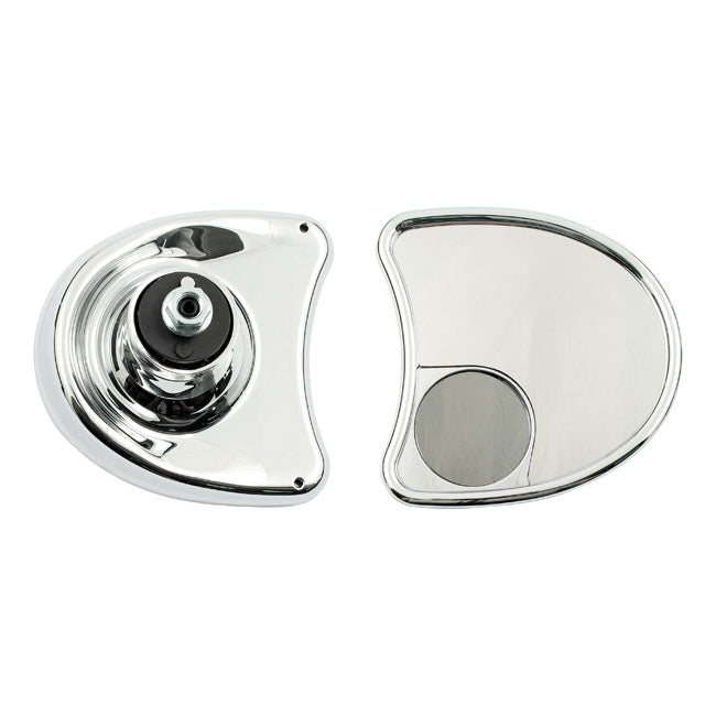 Touring fairing mount mirror kit. Dual vision, chrome — 96-13 Electra Glides; 06-13 FLHX; 09-13 Trikes. Batwing fairing models (NU)