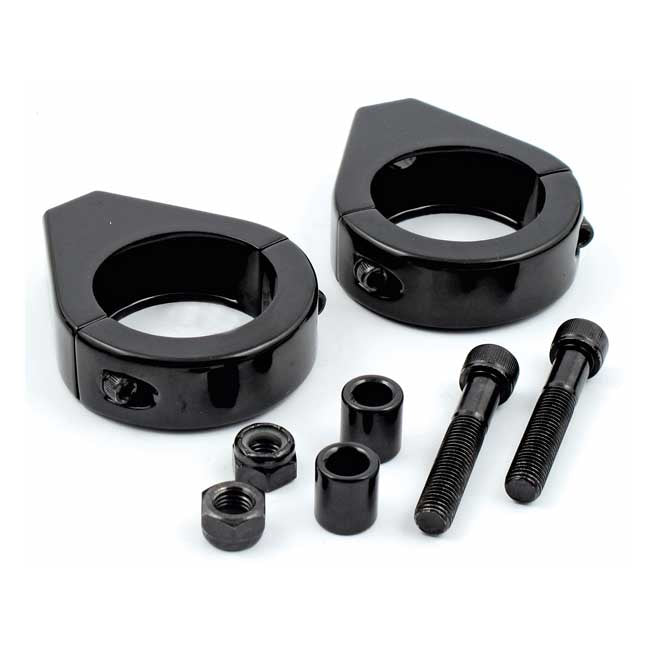Smooth edge fork mount clamp kit. 41mm. Black