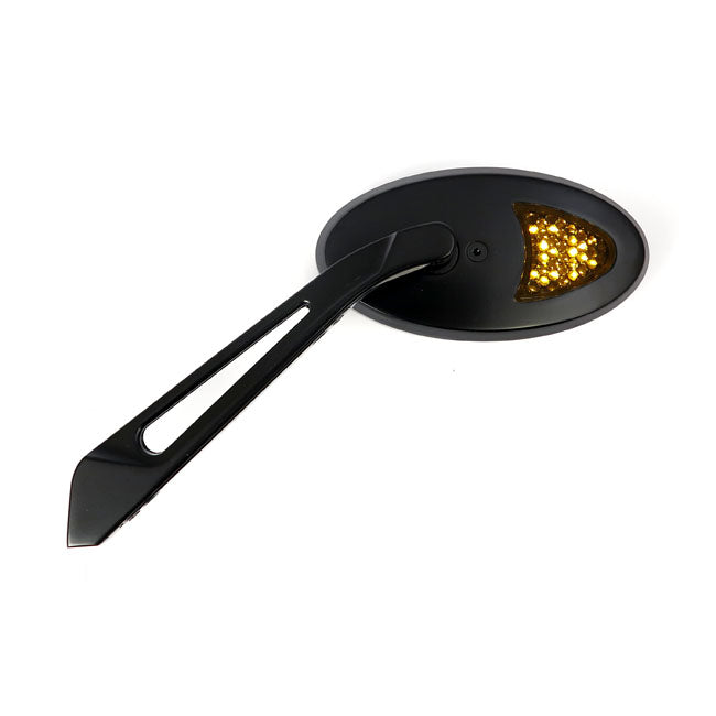 LED cateye turn signal mirror set. Black, amber front lens