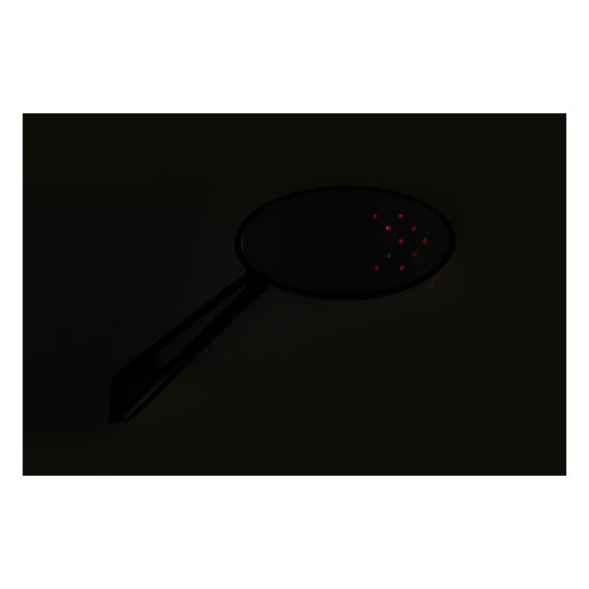 LED cateye turn signal mirror set. Black, amber front lens