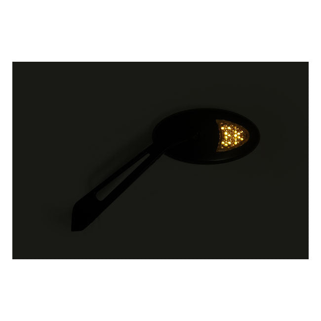 LED cateye turn signal mirror set. Black, amber front lens