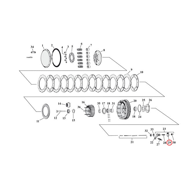 Cover, clutch worm lever