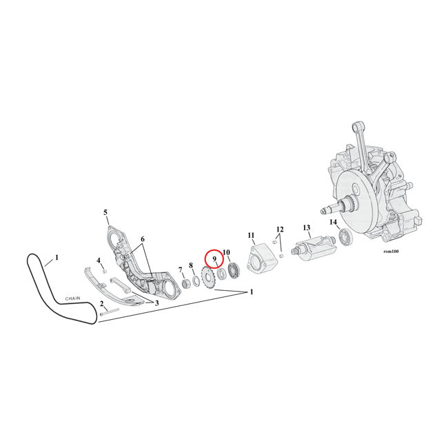 Spacer, balancer sprocket .140"
