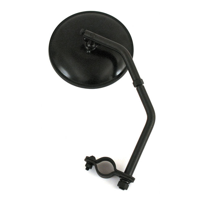 Reproduction sidevalve mirror. Black, long stem — 42-52 WLA/C military models