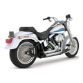 Vance & Hines, 2-1/2" shortshots staggered exh. chrome — 87-11 Softail (Excl. 08-11 FXCW/C; all SE; CVO models) (NU)