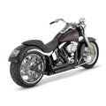 Vance & Hines, 2-1/2" shortshots staggered exh. black — 87-11 Softail (Excl. 08-11 FXCW/C; all SE; CVO models) (NU)