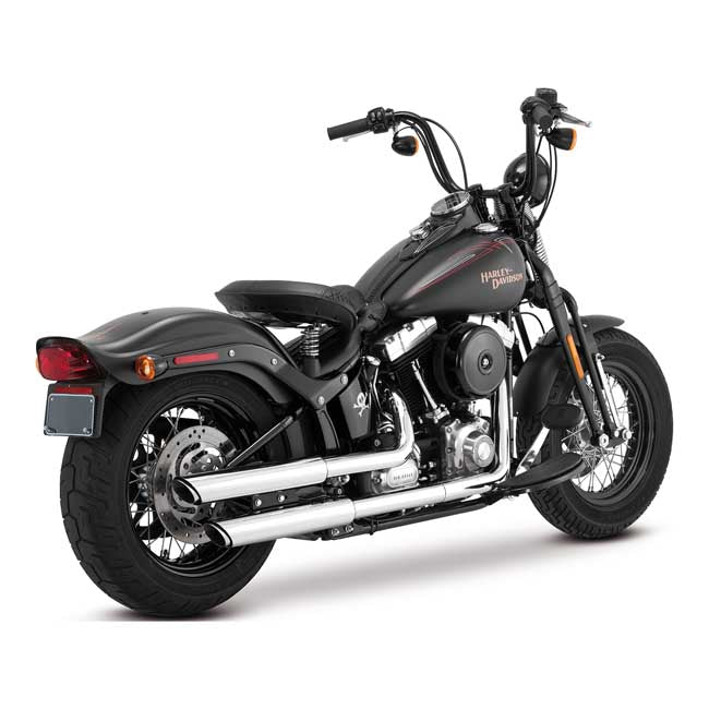 Vance & Hines, 3" twin slash slip-on mufflers. chrome — 07-16 FLSTN; FLS/S; 08-11 FLSTSB (NU)