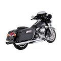 Vance & Hines, 4" Twin Slash Round slip-on mufflers. Chrome — 95-16 FLT/Touring (NU)