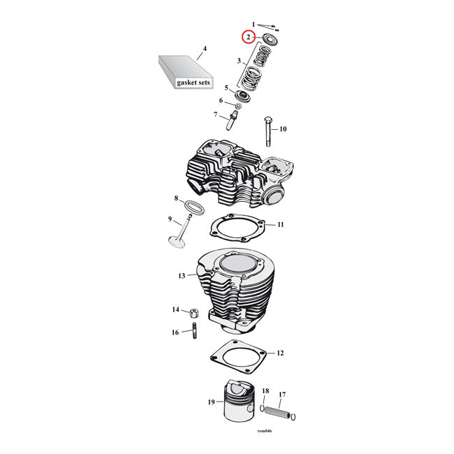 Upper valve spring collar set. steel. std — 57-85 XL Sportster (NU)