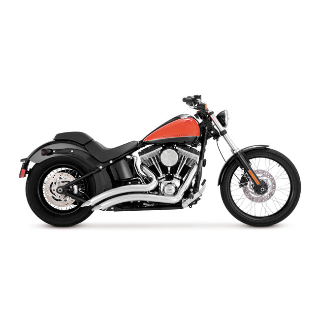 Vance & Hines, 2-1/2" big radius 2-2 exhaust. chrome — 86-17 Softail (Excl. 08-11 Rockers; 13-17 Breakout; CVO Breakout) (NU)