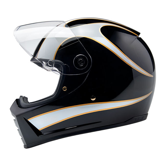 Biltwell Lane Splitter helmet white flames