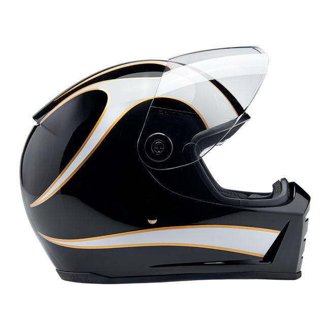 Biltwell Lane Splitter helmet white flames
