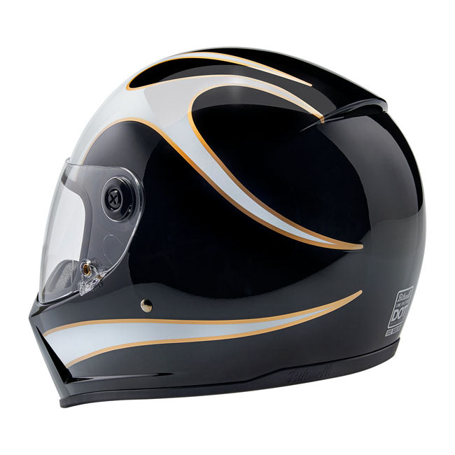 Biltwell Lane Splitter helmet white flames
