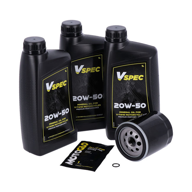 MCS, engine oil service kit. 20W50 Mineral — 00-17 Softail; 99-17 Dyna (NU)