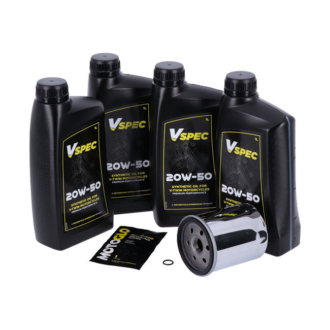 MCS, engine oil service kit. 20W50 Synthetic — 86-98 FLT/Touring (NU)
