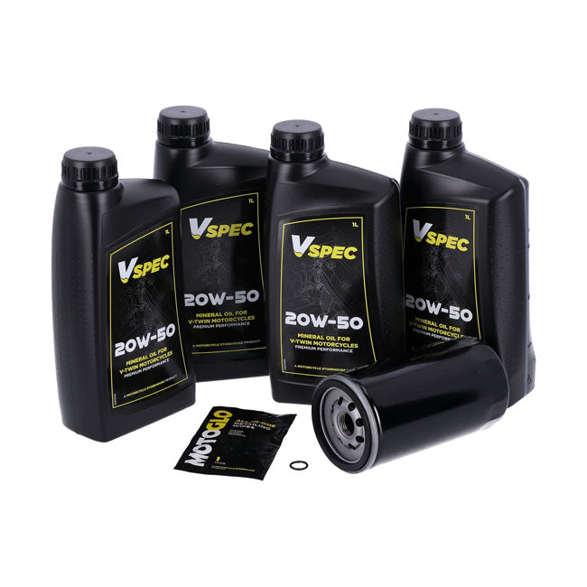 MCS, engine oil service kit. 20W50 Mineral — 91-98 Dyna (NU)
