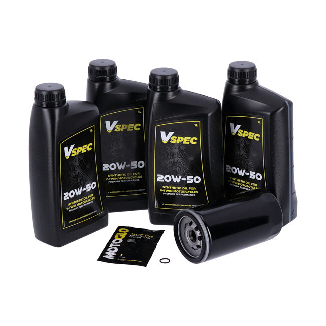 MCS, engine oil service kit. 20W50 Synthetic — 91-98 Dyna (NU)