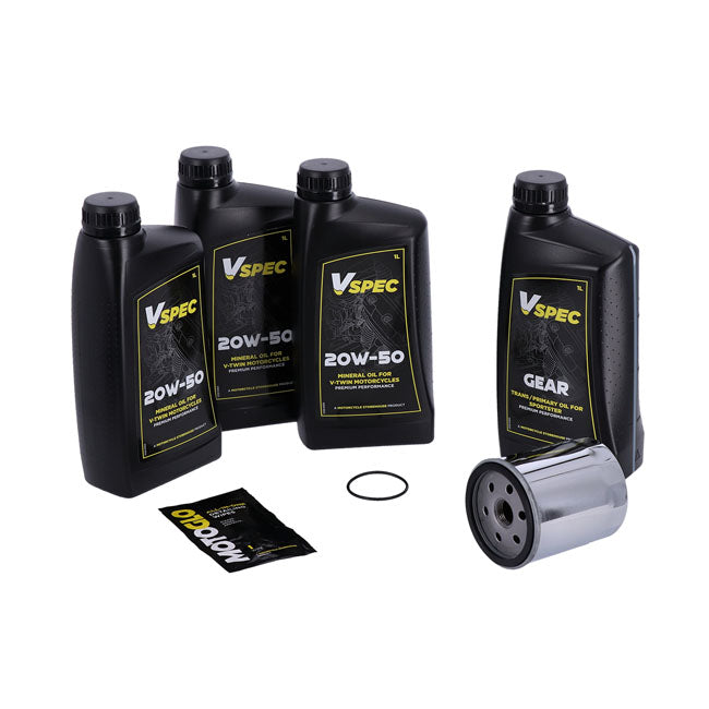 MCS, ''Big Oil'' service kit. Mineral. Chrome filter — 86-03 XL Sportster (NU)