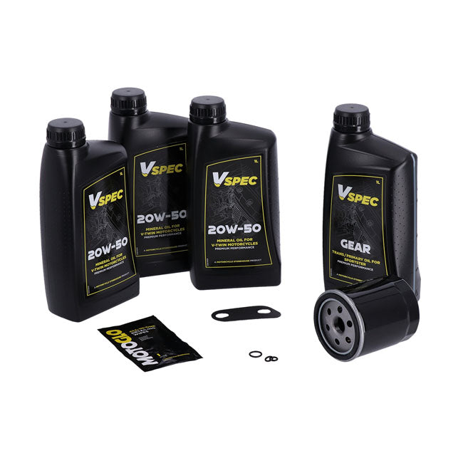 MCS, ''Big Oil'' service kit. Mineral. Black filter — 04-20 XL Sportster (NU)