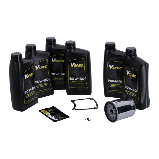 MCS, ''Big Oil'' service kit. Mineral. Chrome filter — 86-98 FLT/Touring (NU)