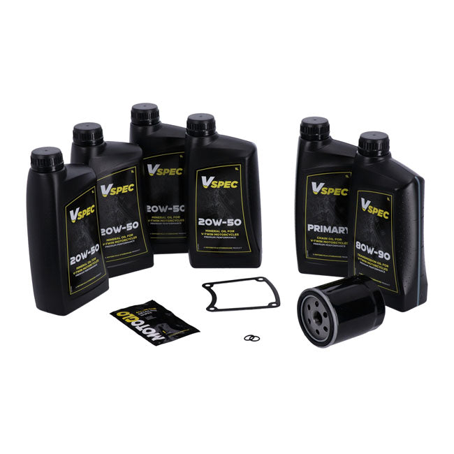 MCS, ''Big Oil'' service kit. Mineral. Black filter — 86-98 FLT/Touring (NU)