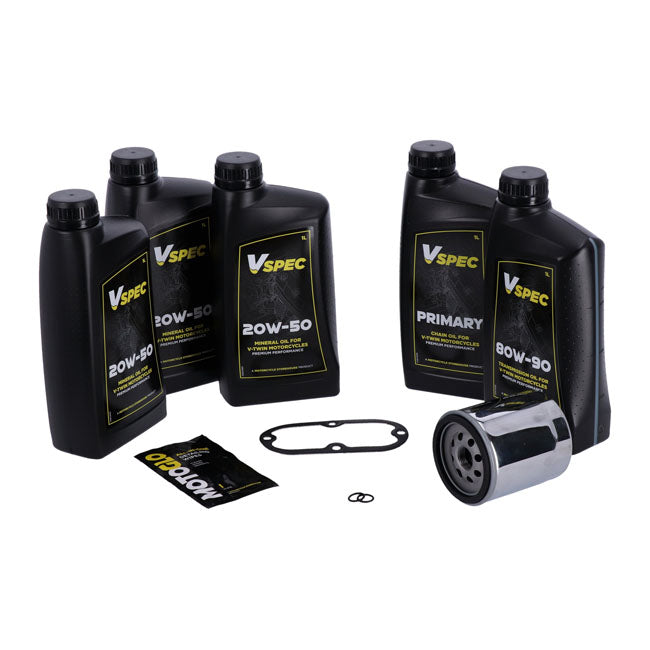 MCS, ''Big Oil'' service kit. Mineral. Chrome filter — 99-06 Softail 99-05 Dyna (NU)